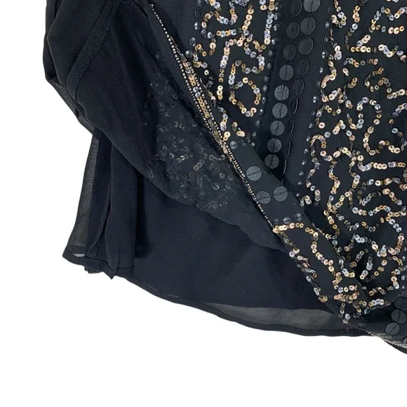 Reitman Elegant Black sequins camisole Embellished sleevelessTank Top size xl - Picture 8 of 13